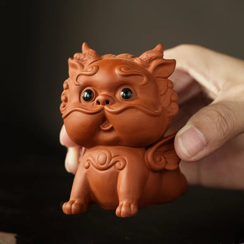 Lucky Purple Clay Cute Pixiu Tea Pet Ornament Premium Nurturable Creative Personalized Tea Play Tea Table Tea Set Accessories Oasis Select