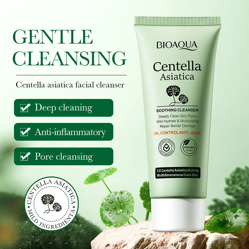 BIOAQUA Centella Asiatica Face Wash – Oil Control Foam Cleanser Foaming Facial Cleanser Oasis Select