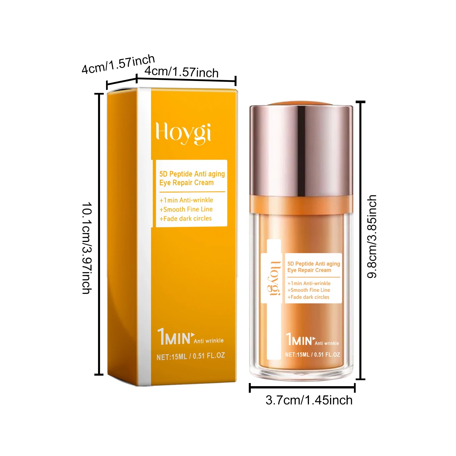 5D Peptide Anti-wrinkle Eye Cream Firming Remove Dark Circles Reduces Fine Lines Crow's Feet Smoothing Nourishing Eye Care Oasis Select 15ml Boxed