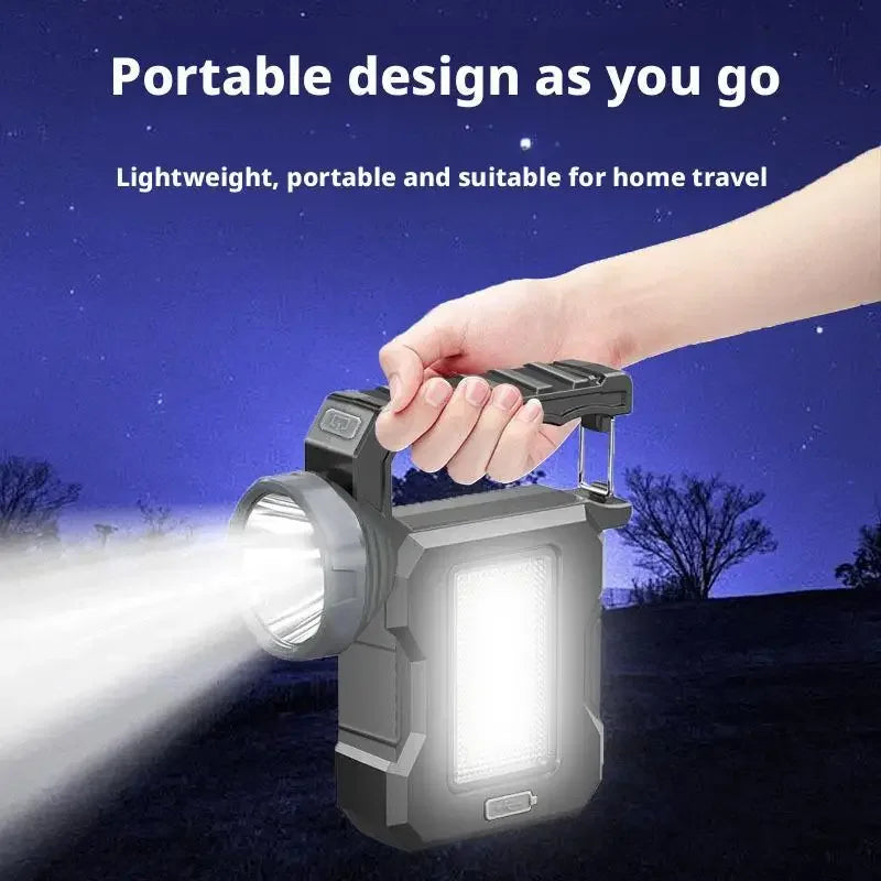 Outdoor Solar-Powered Super Bright Long-Range Rechargeable High-Capacity Strong Light Handheld Searchlight Oasis Select