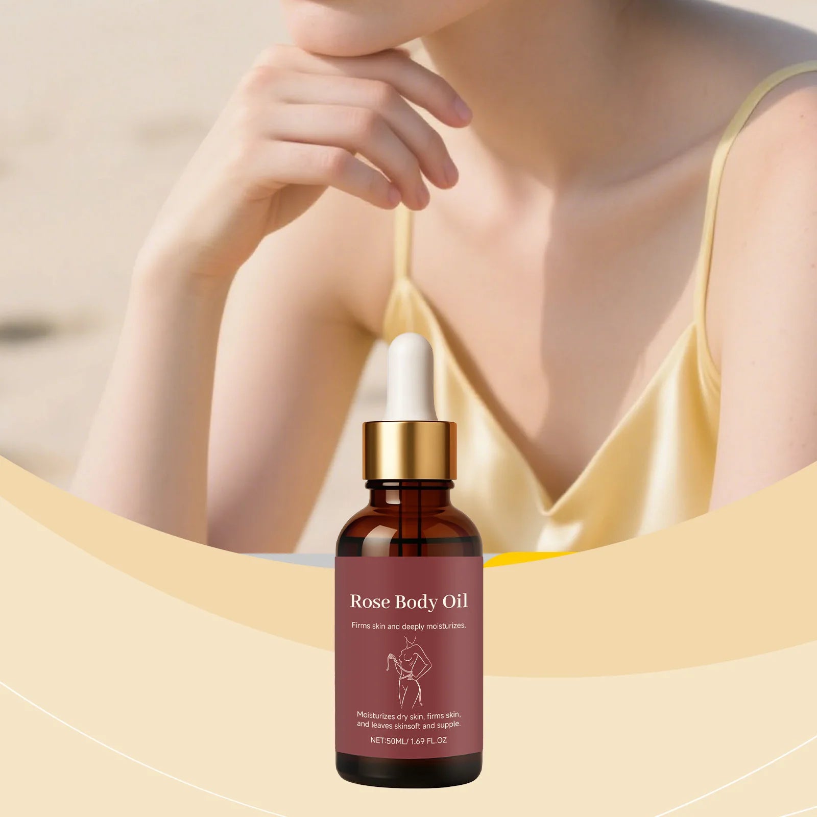 Rose Body Essential Oil Smoothing Skins Improving Skin State Deeply Nourishing Lasting Moisturizing Flower Fragrance Body Serum Oasis Select