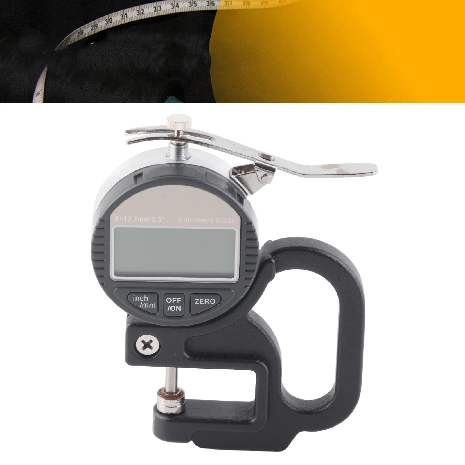 Digital Display Paper Leather Cloth Thickness Gauge Measuring Tool Range 0‑12.7mm 0.001mm Thickness Measuring Tool Oasis Select