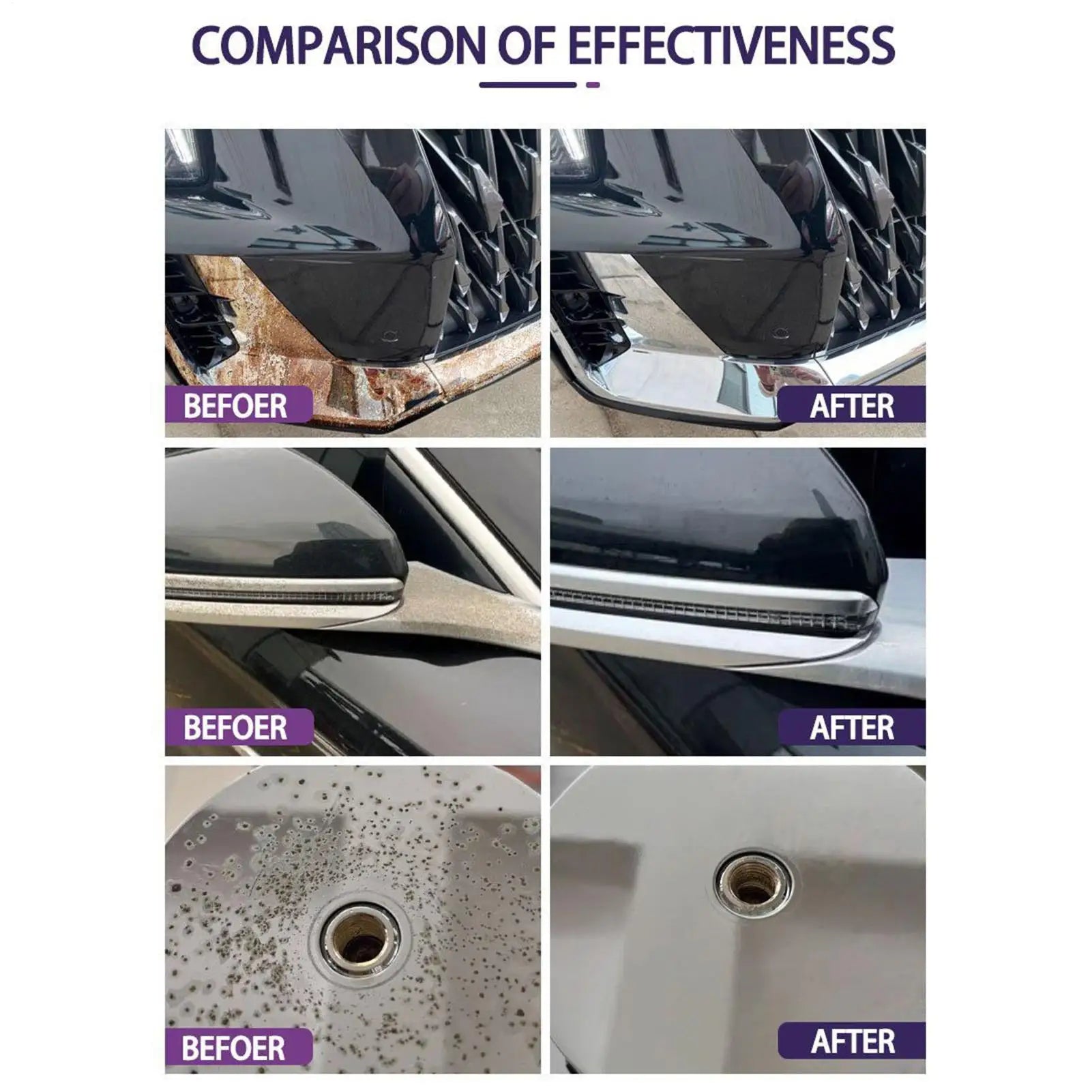 Rust Remover Spray 100ml Auto Paint Metal Surface Car Rust Remover Spray for Exhaust Wheel car Care Stain Removal Agent Oasis Select