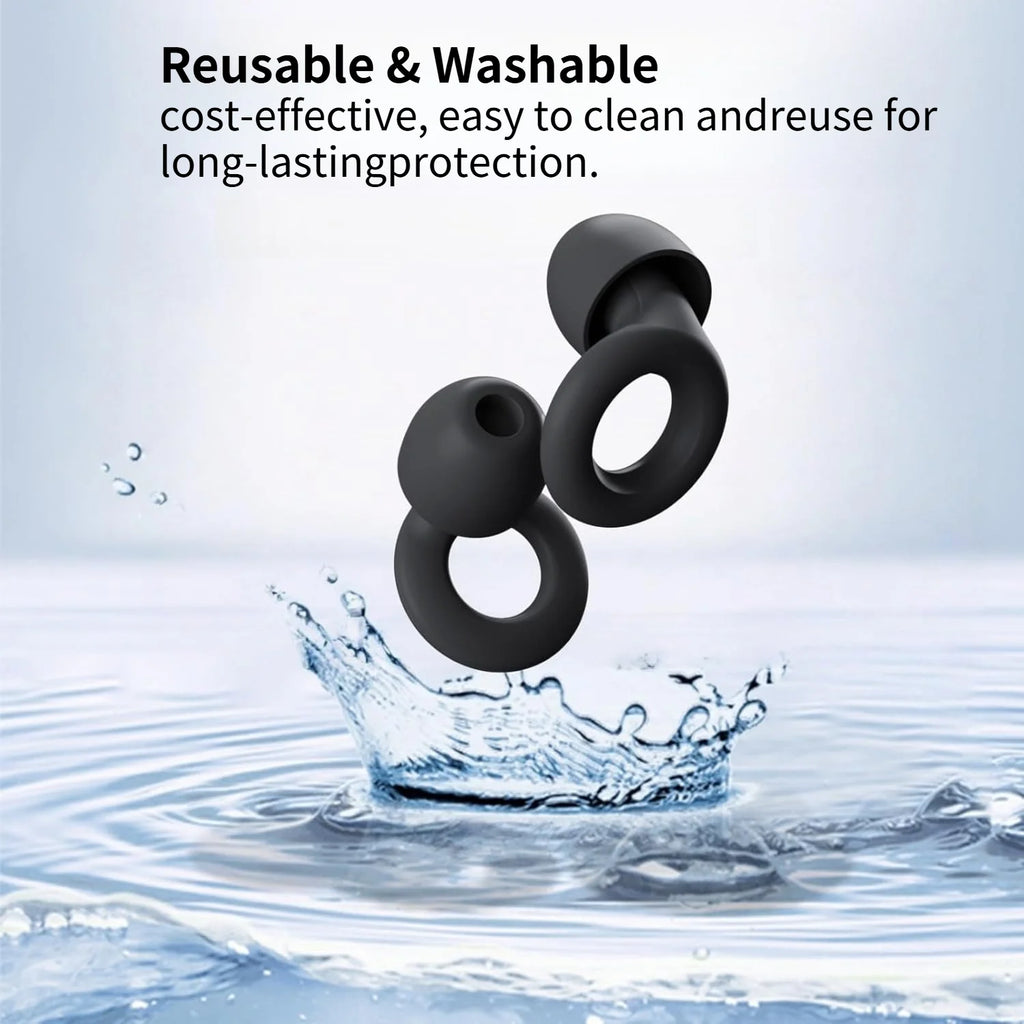 Silicone Earplugs Reusable Noise Reducing Soft Sleep Ear Plugs with Storage Case Travel Concert Work Hearing Protection Oasis Select
