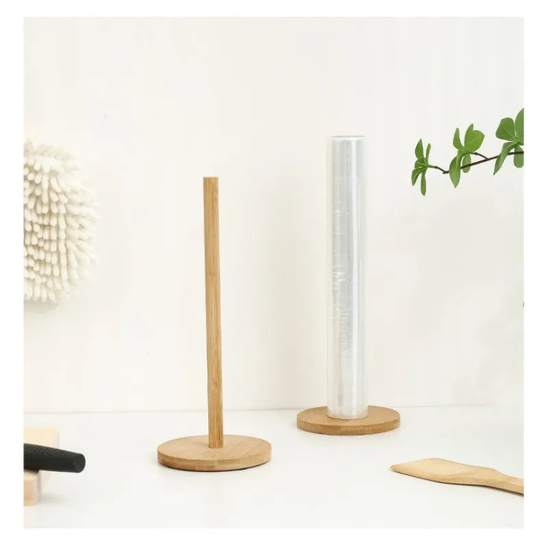 Kitchen Wooden Roll Paper Towel Holder Bathroom Tissue Stand Dining Table Vertical Napkins Rack Toilet Storage Accessories Oasis Select