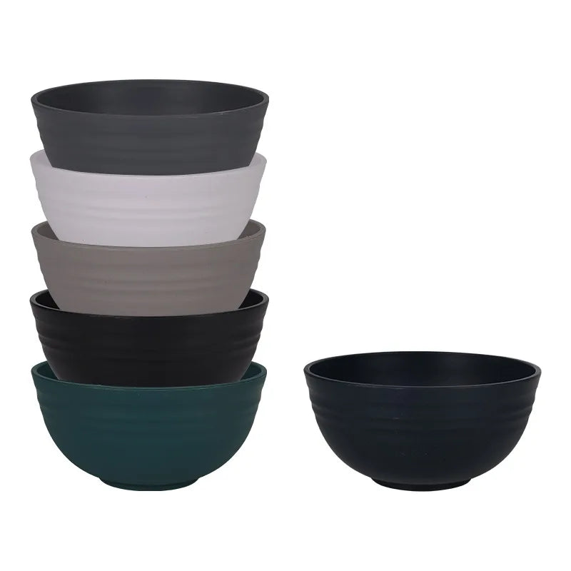 6pcs Unbreakable Cereal Bowl Set - 24oz PP Plastic Bowls for Soup/Rice/Cereal/Salad - Lightweight Tableware for Home, Camping Oasis Select Dark tones 6Pcs