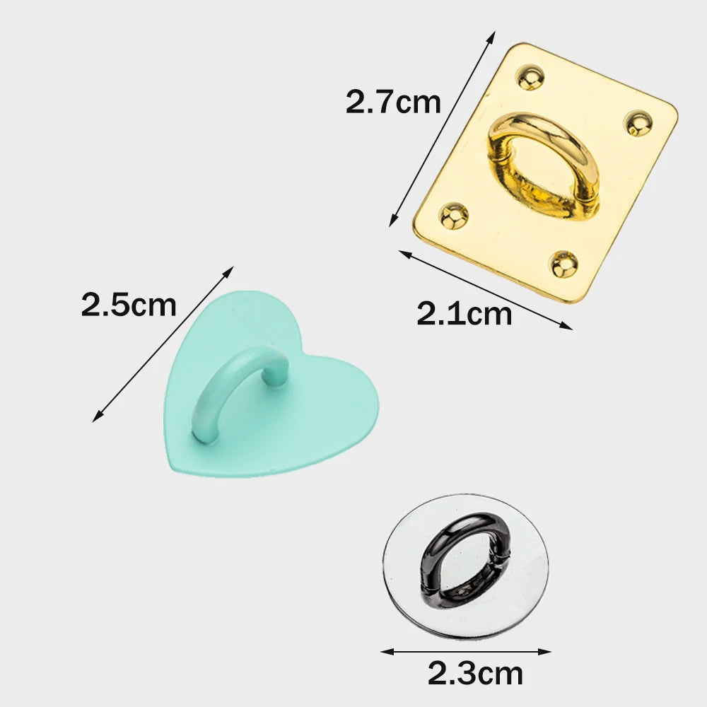 5pcs Heart Round Phone Charm Hooks Finger Grip Loops for DIY Cute Phone Cases Jewelry Making Supplies Metal Accessories Oasis Select