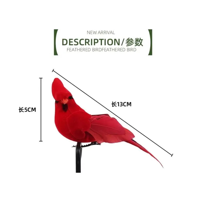 2PCS Handmade Simulation Parrot Creative Feather Lawn Figurine Ornament Animal Bird Garden Bird Prop Decoration Miniature Oasis Select