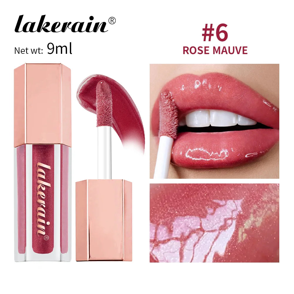 Diamonds Glitter Gloss Universal Lip Luminizer 8 Colors Lip Gloss Non-sticky Moisturizing Plumper Long Lasting Glitter Liquid Oasis Select 6 rose mauve