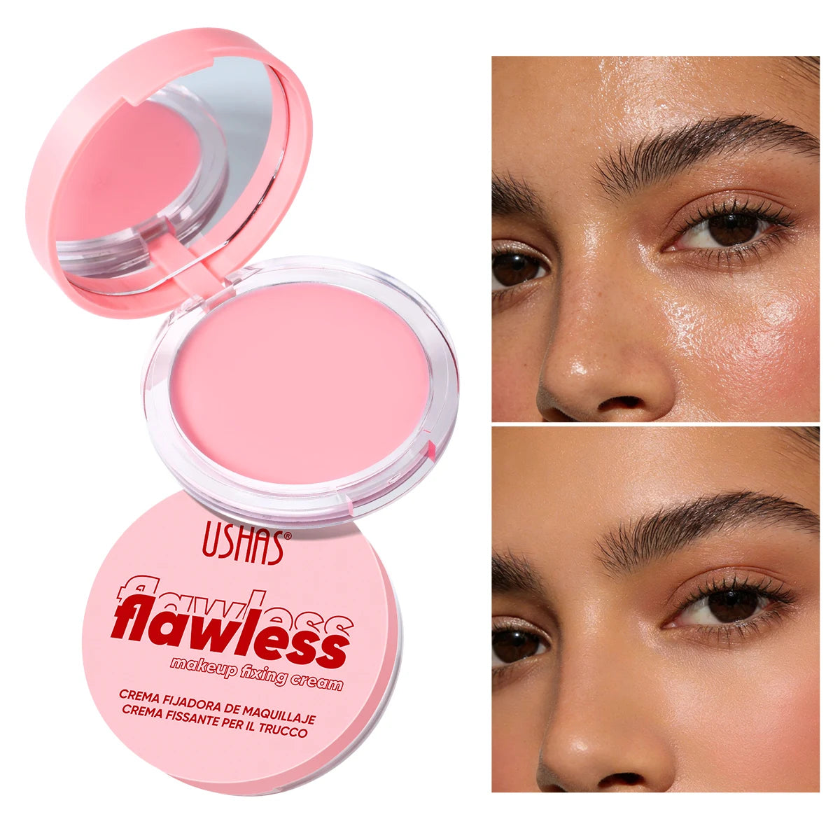 USHAS Pressed Powder – Oil Control, Matte & Pore Minimizing