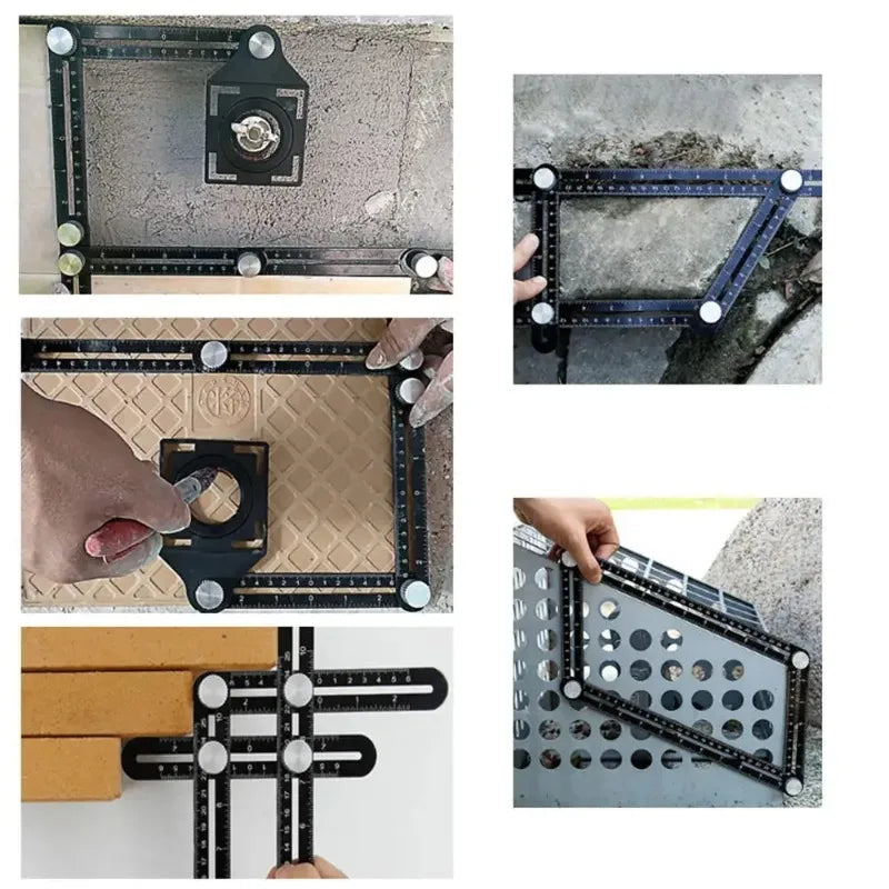Multi Functional Aluminum Alloy Folding Ruler Tile Universal Opening Positioning Tile Woodworking Hardware Tool Measuring Ruler Oasis Select