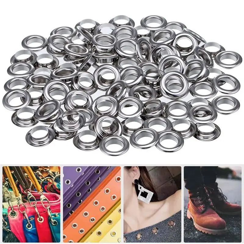 LIKE WISH 12Mm Grommet Tool Kit, 100 Sets Grommets Eyelets Punch Kit, Tarpaulin Repair Kit, For Fabric Curtains Leather Shoes Ba Oasis Select
