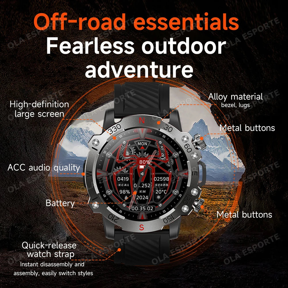 Ola Esporte Military GPS Smart Watch – 5ATM, HR & BT Calls