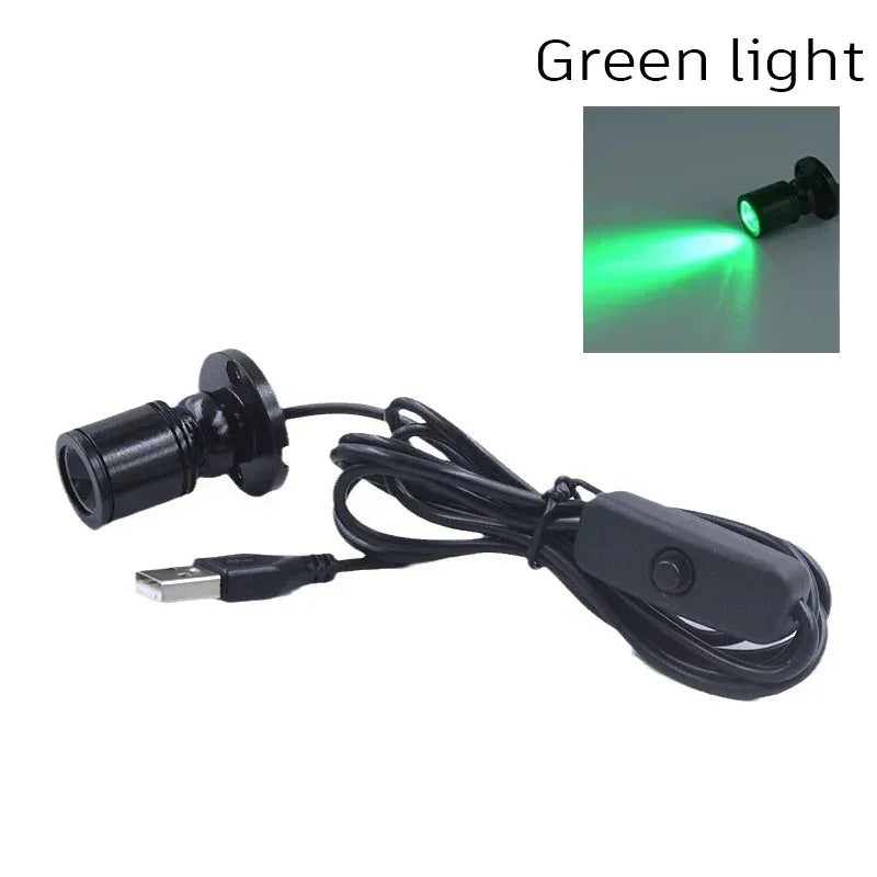 USB 5V Led Spot Light 1W 3W Surface Mounted Cabinet Showcase Counter Jewelry Lamp Rotatable Angle Ceiling Mini Spotlight Downlig Oasis Select X123-Green