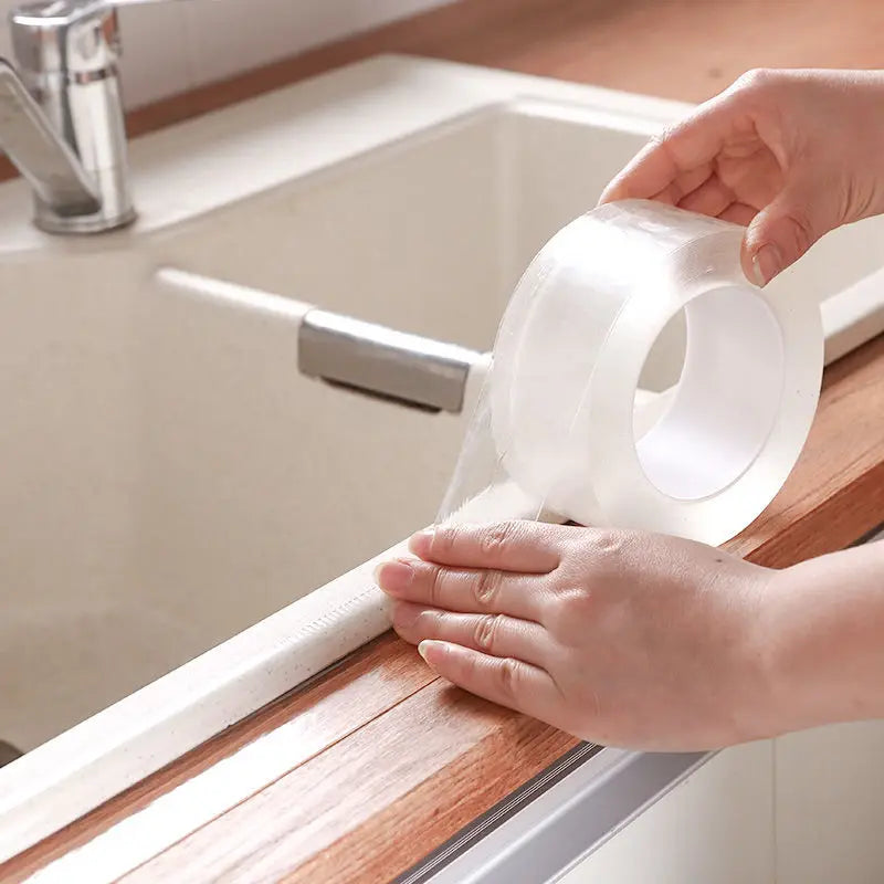5m/10m Single-sided Self-adhesive Nano Tape, Waterproof and Oil-proof, Kitchen and Bathroom Sink Sealing Strip, Transparent Oasis Select