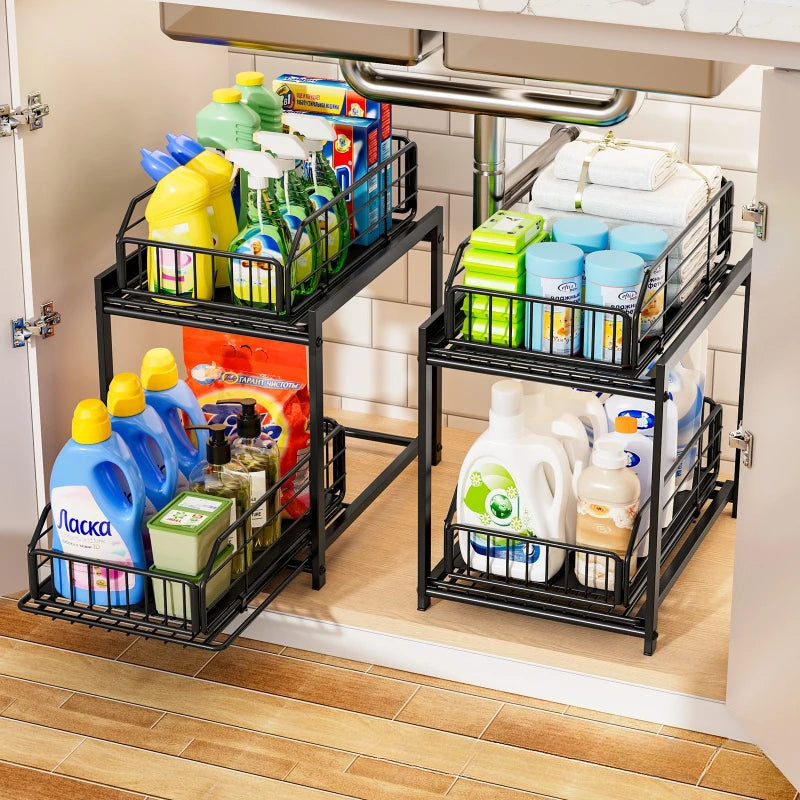 Toilet Bathroom Slide Drawer Basket Foldable Storage Basket Kitchen Cabinet Seasoning Bottle Jar Shelf Oasis Select