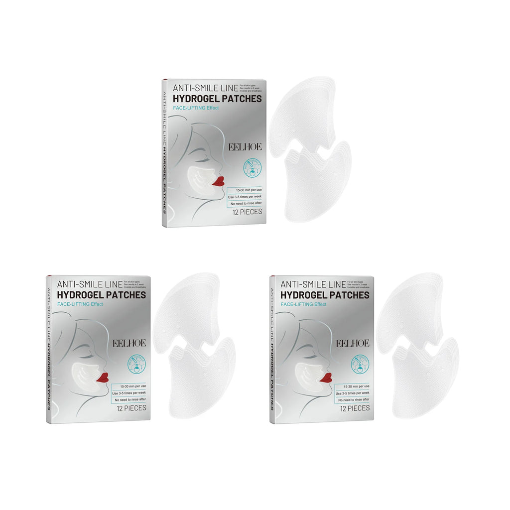Smile Lines Patch Nasolabial Folds Patches Anti-Smile Line Lifting Firming Facial Skin Fade Fine Lines Marionette Lines Hydratin Oasis Select 3 x 12Pcs Boxed