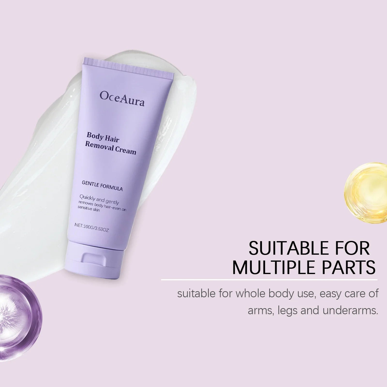 OceAura Painless Hair Removal Cream – Body, Legs & Underarm Hair Removal Cream Oasis Select