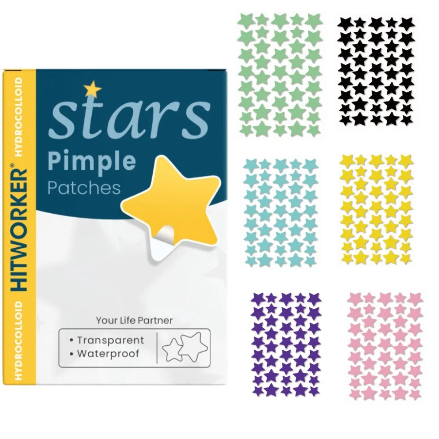 Star Acne Patches 240/480/720 Pieces, High-Quality Emergency Kit, Invisible Hydrogel Absorbs Pus Quickly, Reduces Swelling, Cute Oasis Select 240PCS