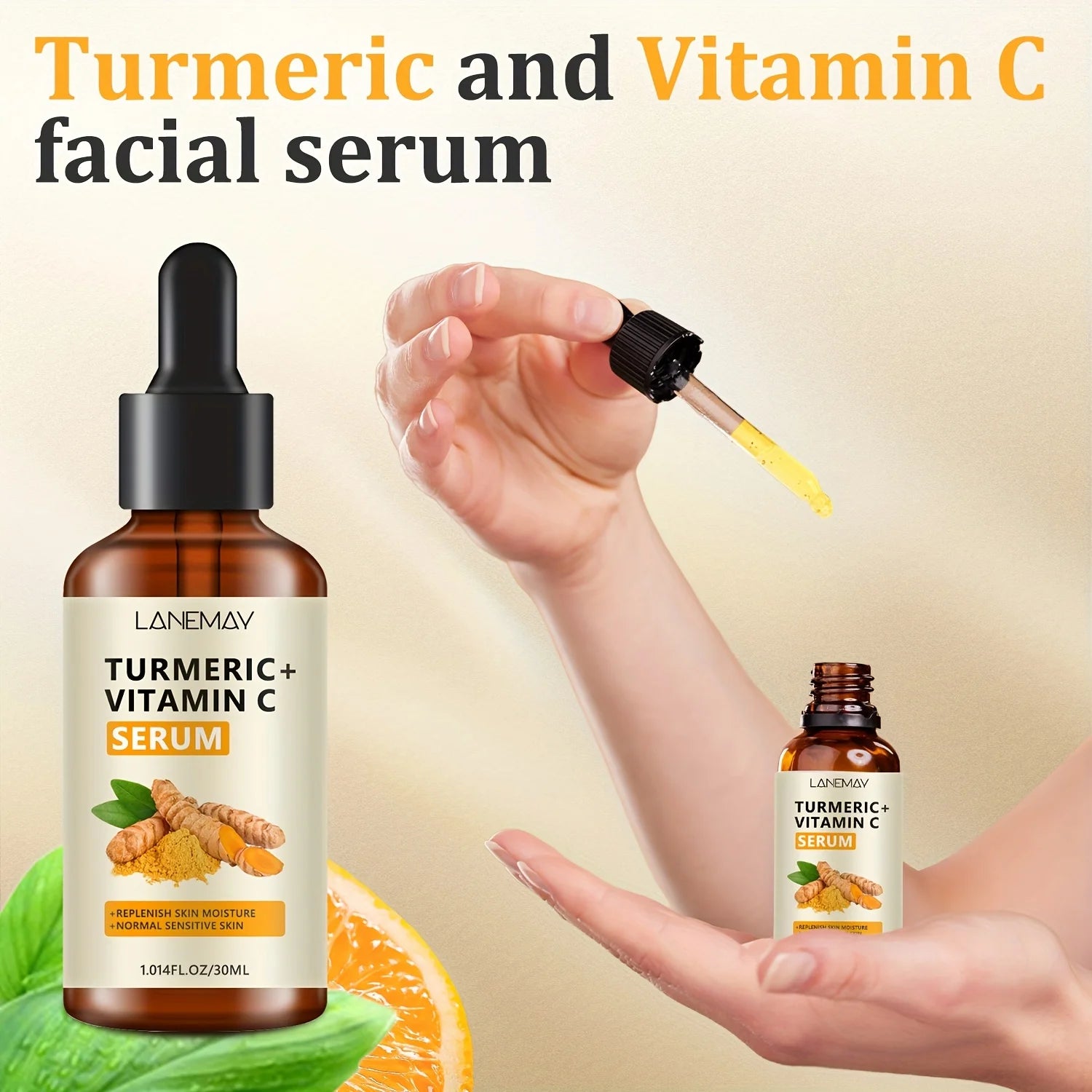 Turmeric & Vitamin C Face Serum – Hydrating Drops for All Skin