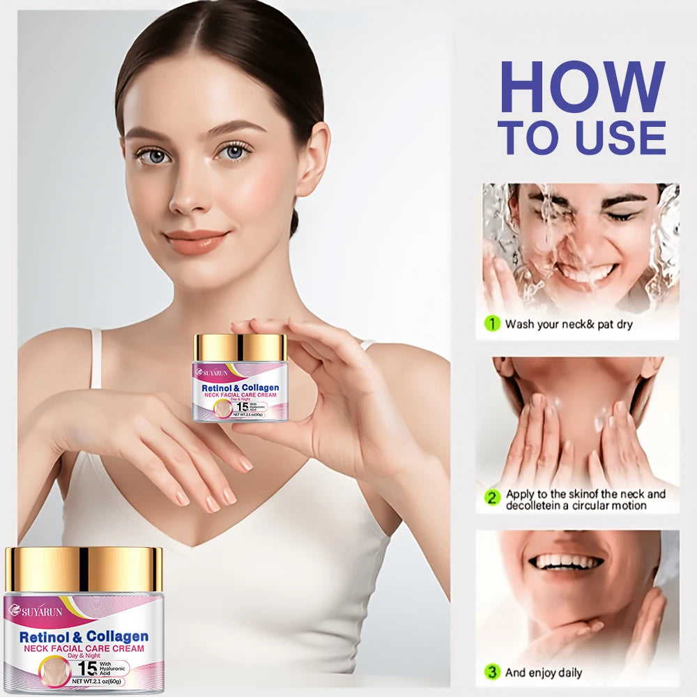 SUYARUN Pro Retinol Collagen Face & Neck Cream - Anti-Aging Firming Moisturizer in Glass Jar, Fast-Absorbing Formula. Oasis Select