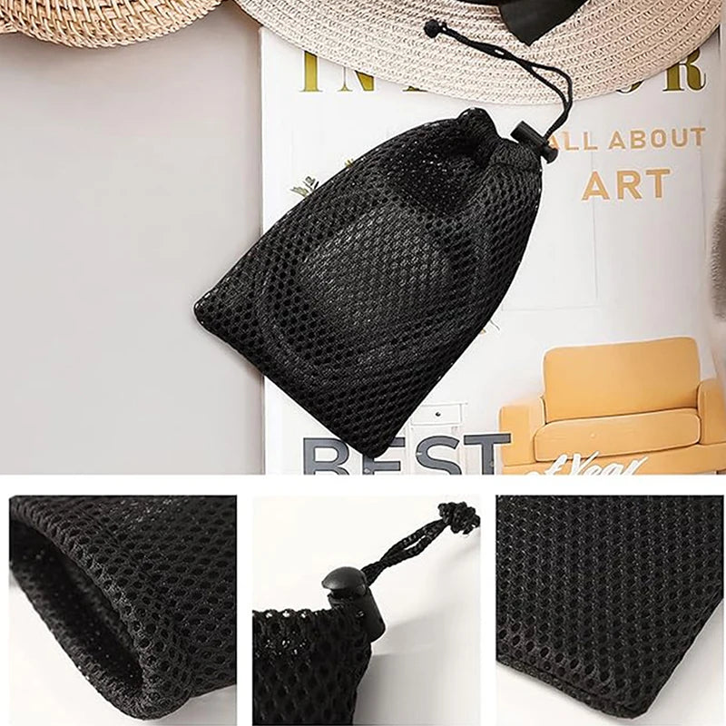 3Pcs Nylon Mesh Drawstring Storage Pouch Bag Multi Purpose Travel & Outdoor Activity Pouch For Digital Products Oasis Select