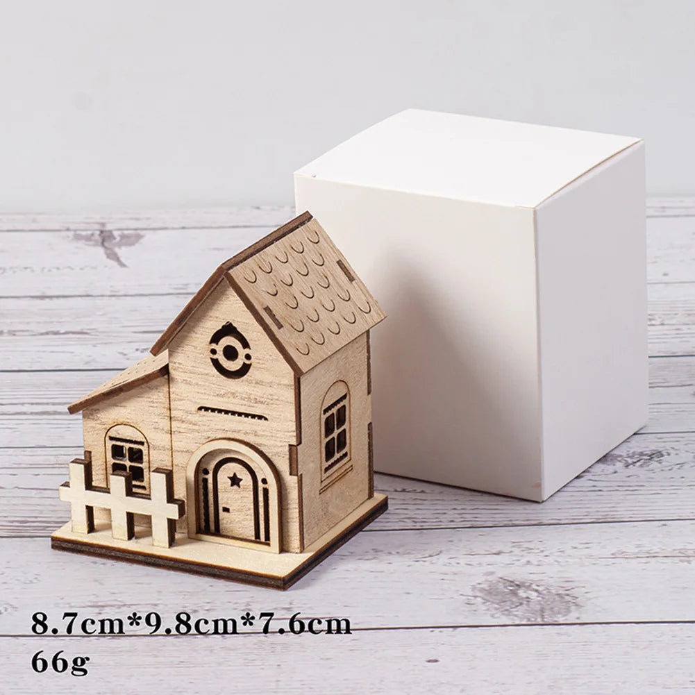 Battery-powered Lights Christmas Wooden Ornaments Versatile Use Handcrafted Ornaments Table Centerpieces Christmas Decoration Oasis Select
