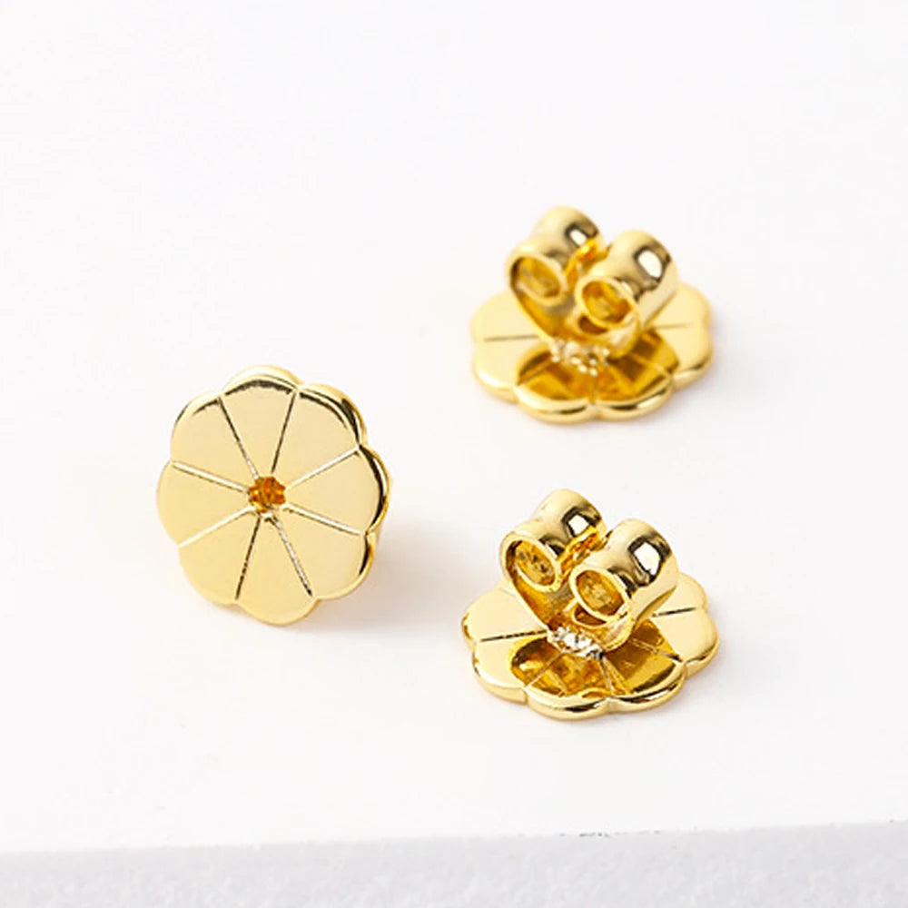 10pcs 18K Gold Earring Lifter Backs Replacements Hypoallergenic Secure Ear Locking for Studs Posts Heavy Droopy Jewelry Making Oasis Select D Gold