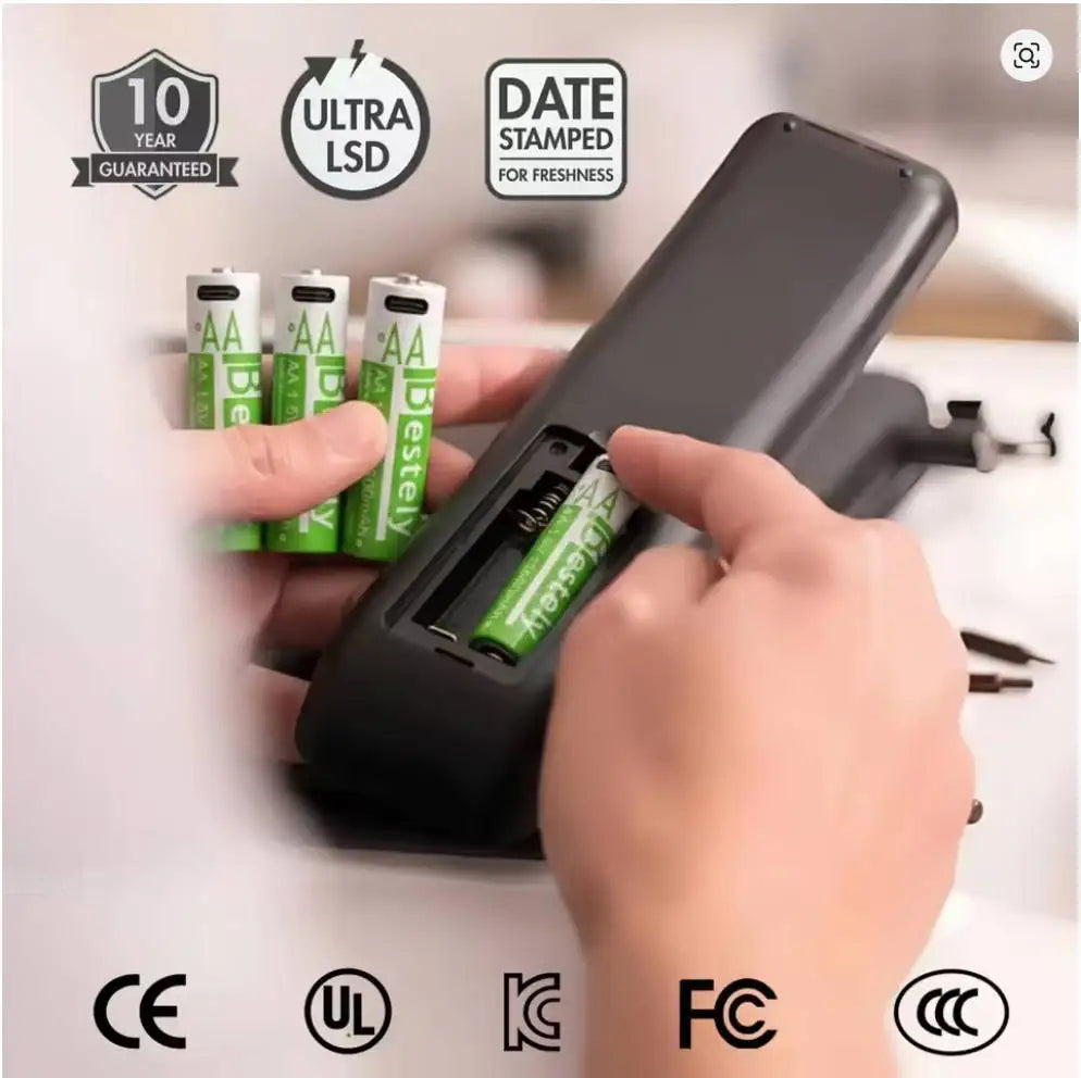 Rscrola 1.5V Li-ion Rechargeable AA Batteries 13600mAh High Capacity Long Lasting AAA Battery For Electric Toy/Light/Household Oasis Select