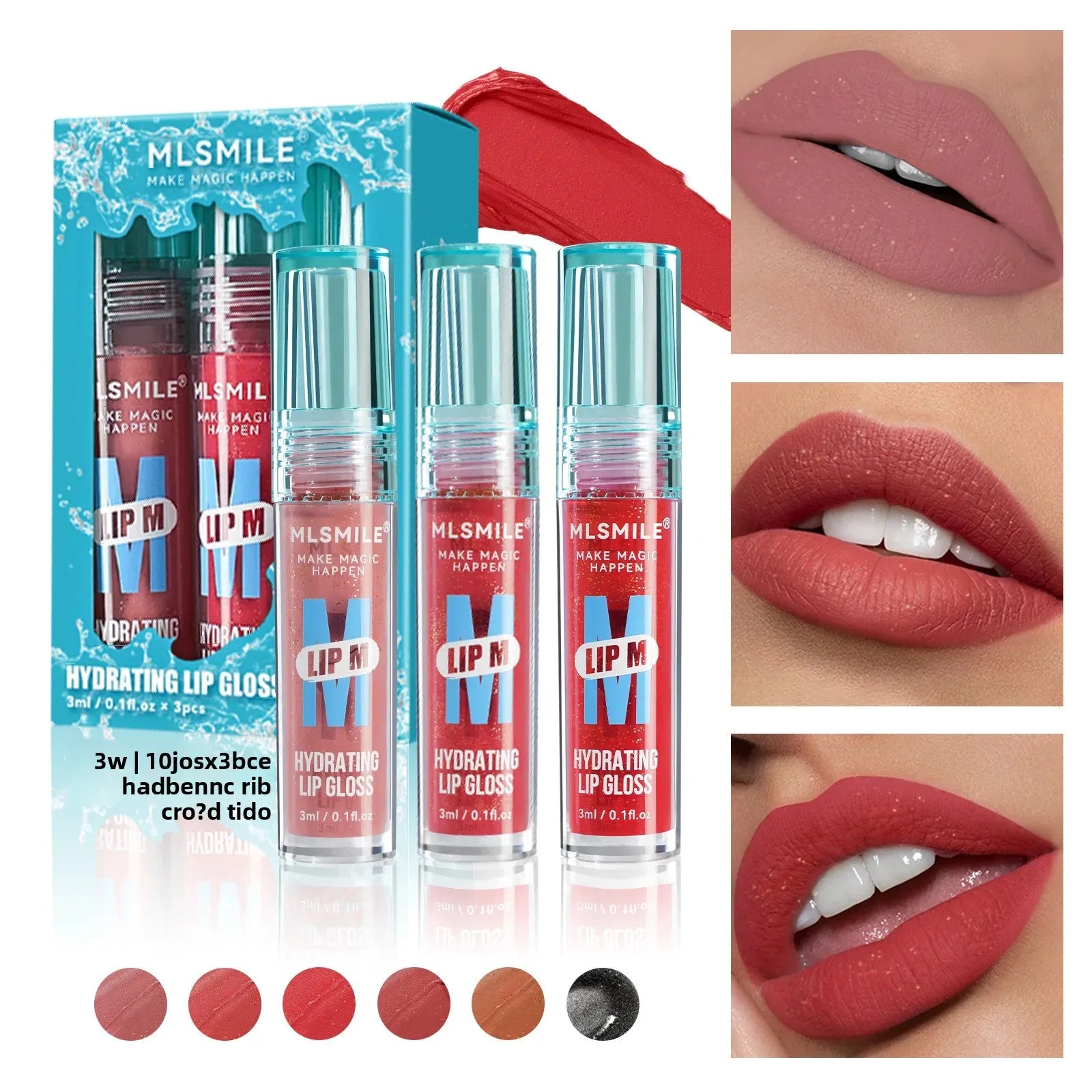 MLSMILE Pearl Lip Gloss – Matte Velvet, Waterproof, Long Lasting