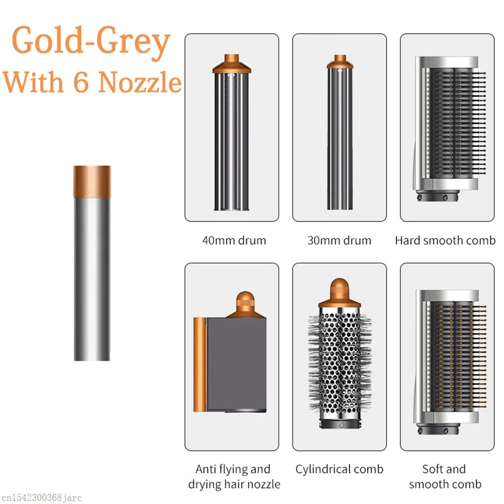 SenCiciMen X9 Multi Hair Styler Curling Iron Hair Hot Air Brush Curling Barrel Hair Dryer Salon Professional Curly Hair Styler Oasis Select 6 in 1 Grey Gold China Mainland EU