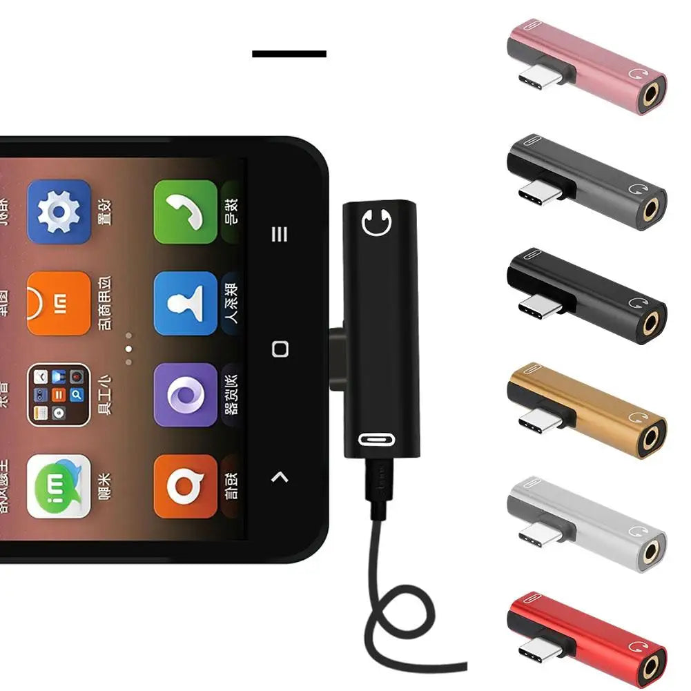 2-in-1 USB-C to 3.5mm Audio Adapter & Type-C Charging Cable