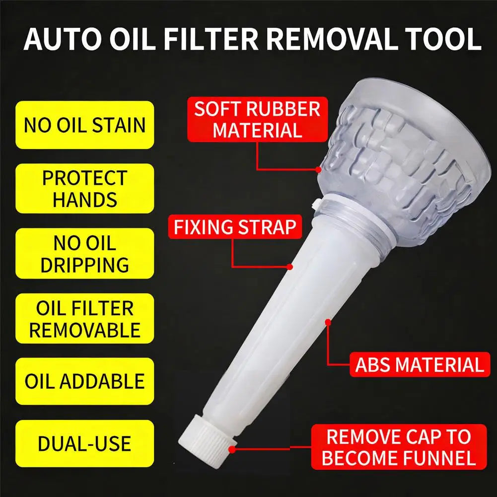 Universal Car Oil Funnel Filter Tool – Spill-Free Refueling