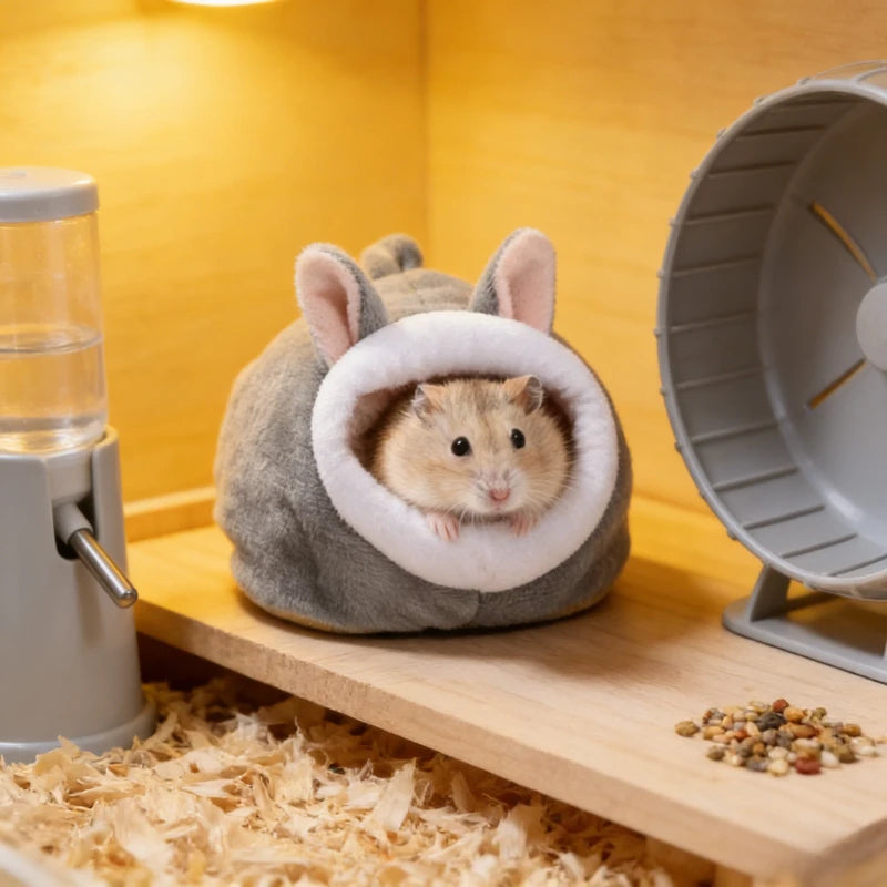 Windproof Hamster Nest Hamster House Glider Guinea Pigs Bunny Winter Plushy Nest Oasis Select
