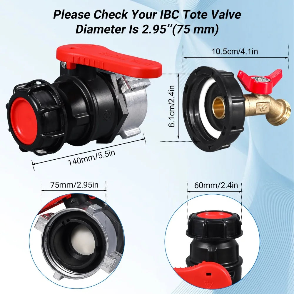 IBC Tote Adapter (75 mm) Coarse Thread IBC Tote Valve DN50 Oasis Select