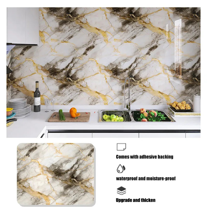 Thickening Decorative Walls Paper Wall Stickers Wallpaper for Kitchen Cooking Bench 40cm Waterproof and Oil Proof Adhesive Home Oasis Select A 40cmX100cm