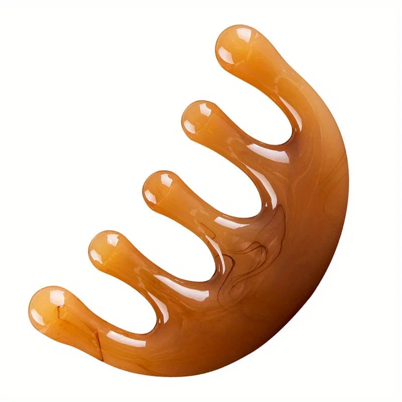 Resin Massage Scalp Comb Hair Brush Massage Comb Scalp Meridian Comb for Stress Relief Oasis Select Half Round Shape