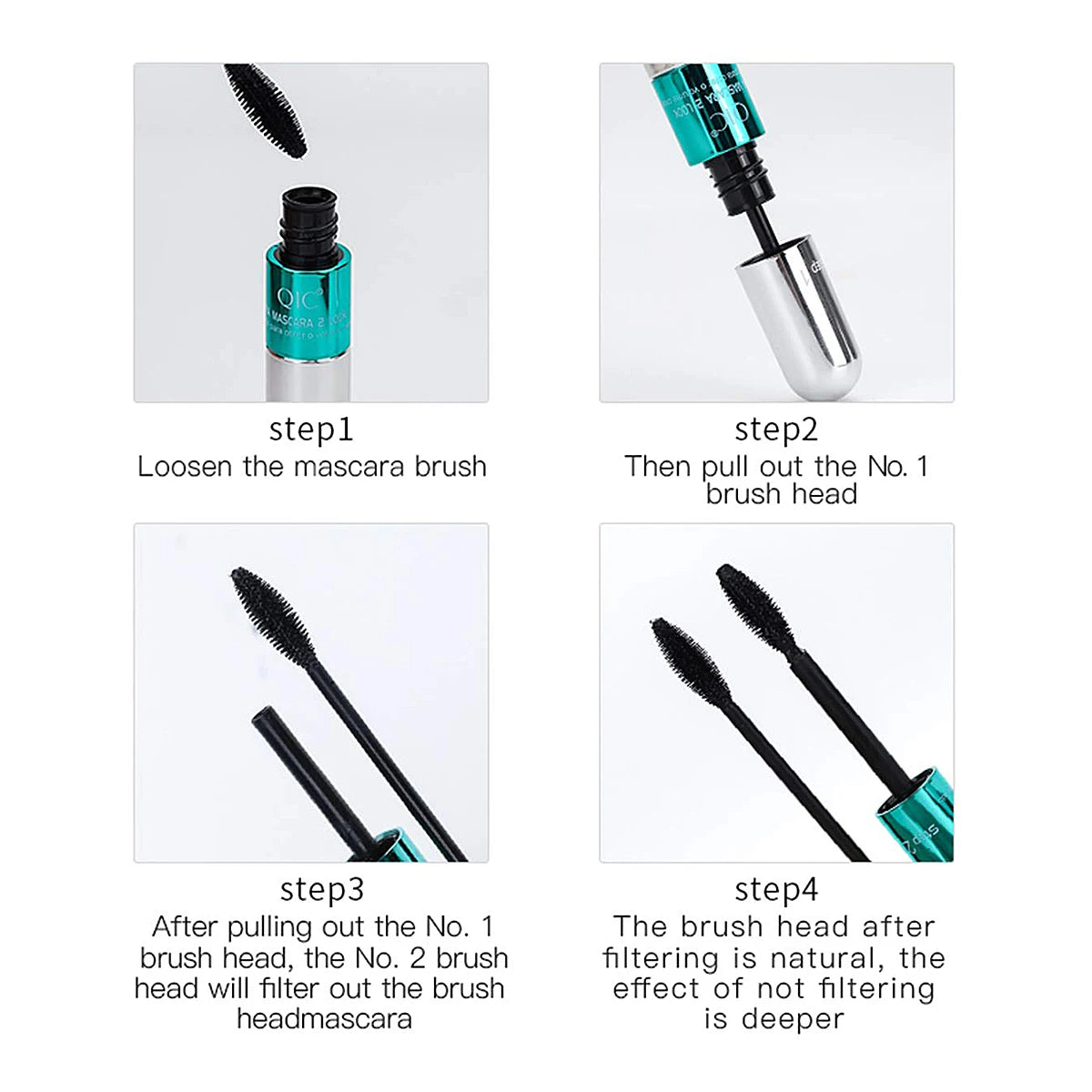 QIC Silk Fiber Mascara – Waterproof, Lengthening & Curling
