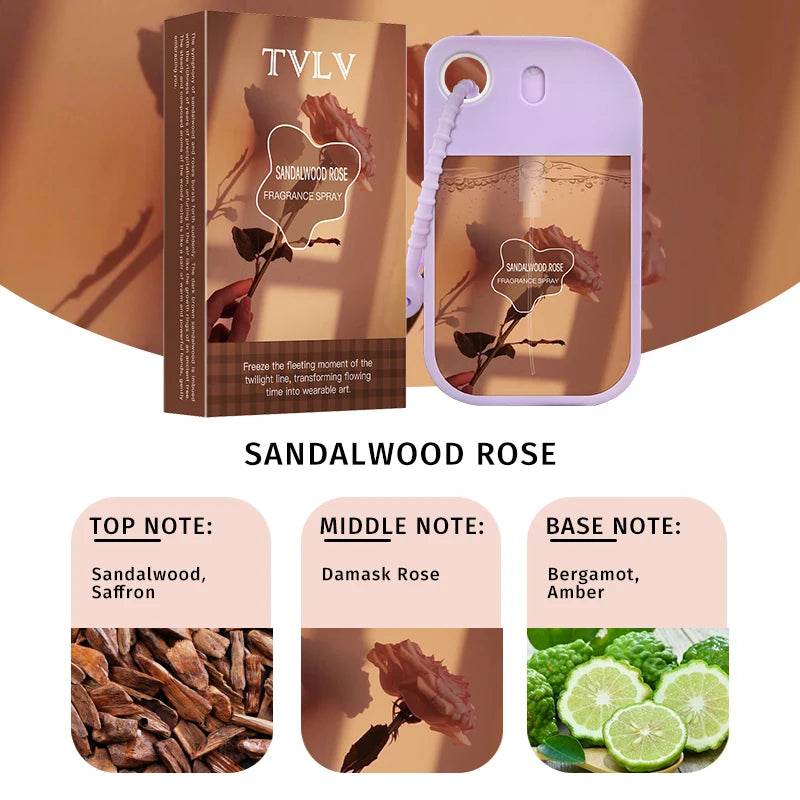 TVLV Strawberry Alcohol-Free Fragrance Spray 48ml – Gift Fragrance Body Spray Oasis Select 01 SANDALWOOD ROSE