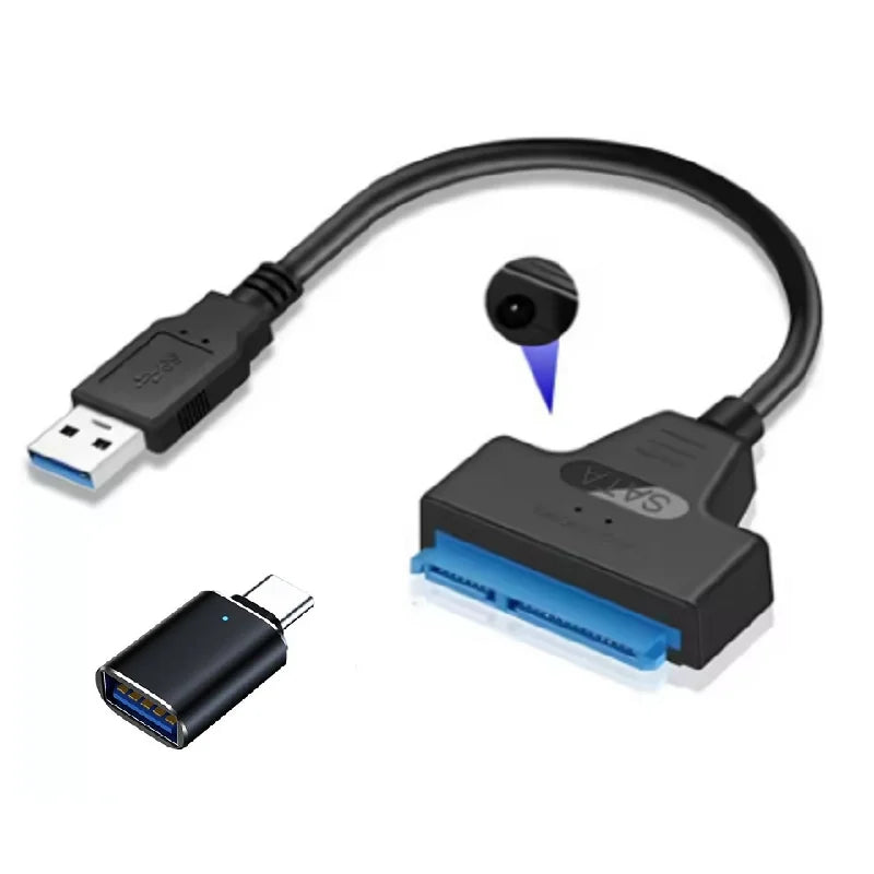2.5" 3.5" USB 3.0 To Sata 3 Adapter Cable SATA to USB 3.0 Hard Drive Cable for External HDD SSD Hard Drive SATA 3 22 Pin Adapter Oasis Select USB 3.0 OTG