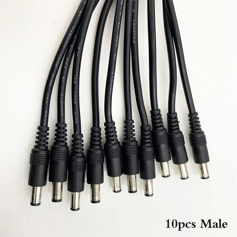 10pcs 5.5x2.1 Plug DC male or Female Cable Wire Connector For 3528 5050 LED Strip Light Oasis Select male