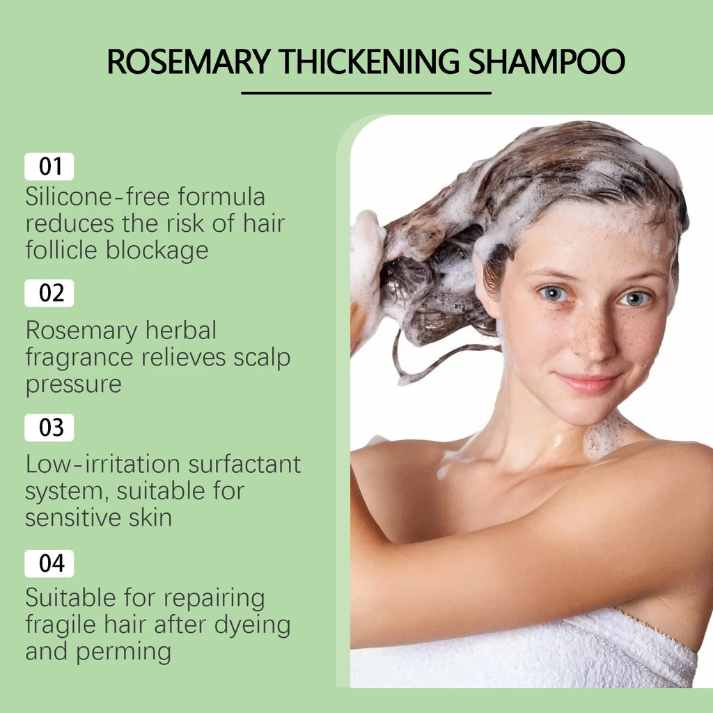 Rosemary Shampoo Repair Dry Frizzy Damaged Split Ends Hair Anti Hair Loss Oil Control Refreshing Soothing Nourishing Hair Care Oasis Select