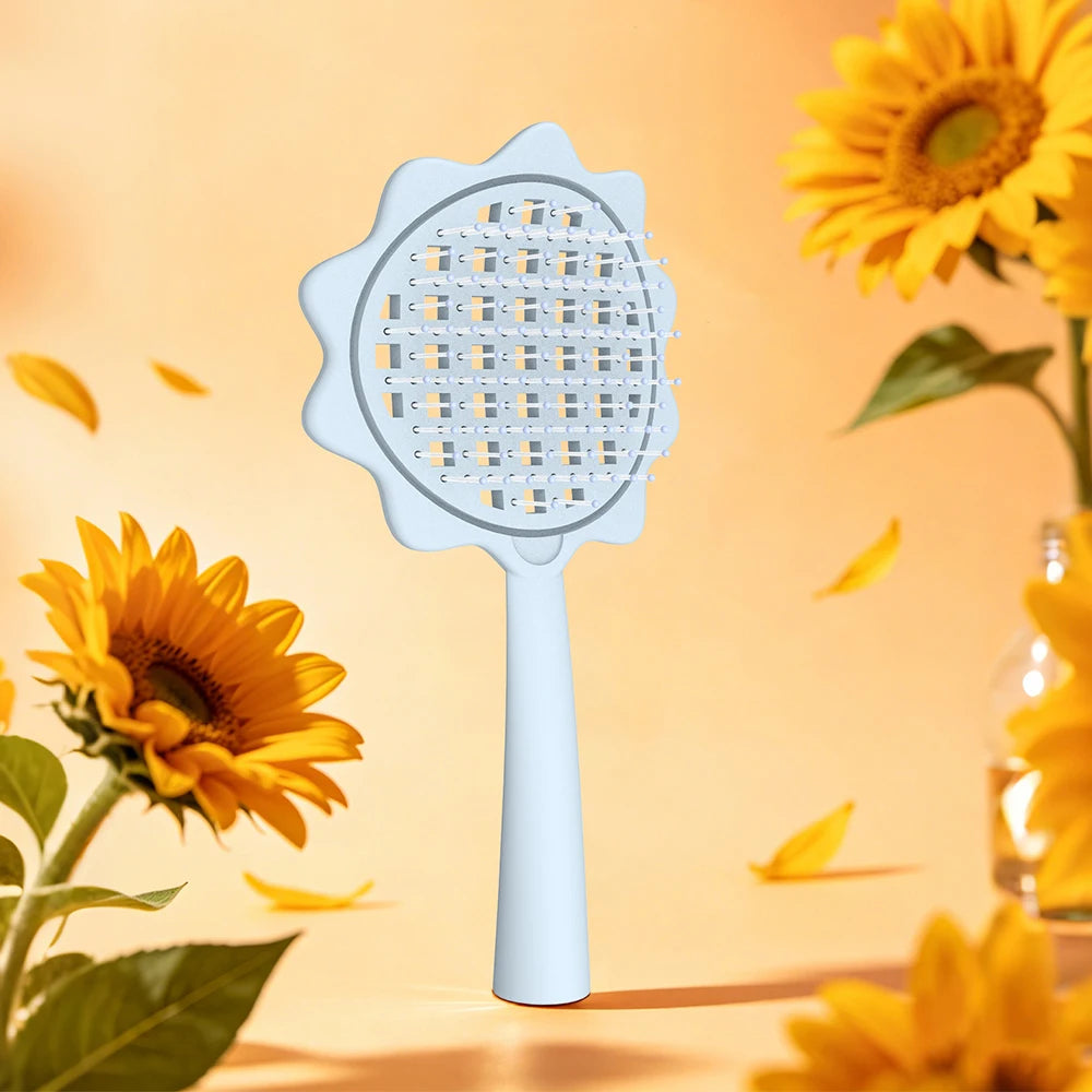 Sunflower Hollow Hair Brush Detangling Comb Scalp Massager Detangling Dry And Wet Use Design Salon Hairdressing Styling Tools Oasis Select M24-x-blue-04
