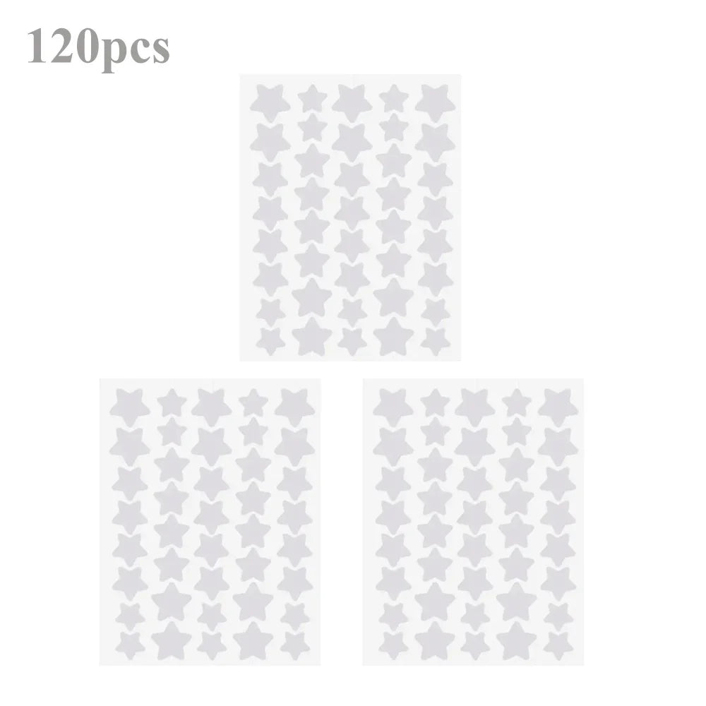 40pcs/120pcs Colorful PE Pimple Patches Cute Star Shaped Pimple Cover Sticker Invisible Pimple Cover Removal Pimple Patch Oasis Select white-120pcs