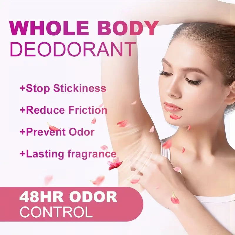 Body Deodorant Cream - Rose Sweet Fragrance, 72-Hour Scent Longevity, Portable Pack, Easy to Use (1 Piece) Oasis Select