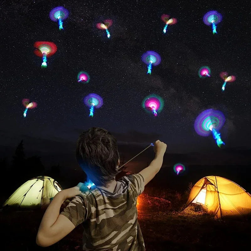 New 50/30/10/5/1Pc Amazing Light Toy Arrow Rocket Helicopter Flying LED Light Toys Party Fun Best Gifts Rubber Band Catapult Oasis Select