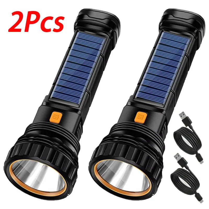 Mikenoon Solar Tactical Flashlight – 500m Range & Power Bank