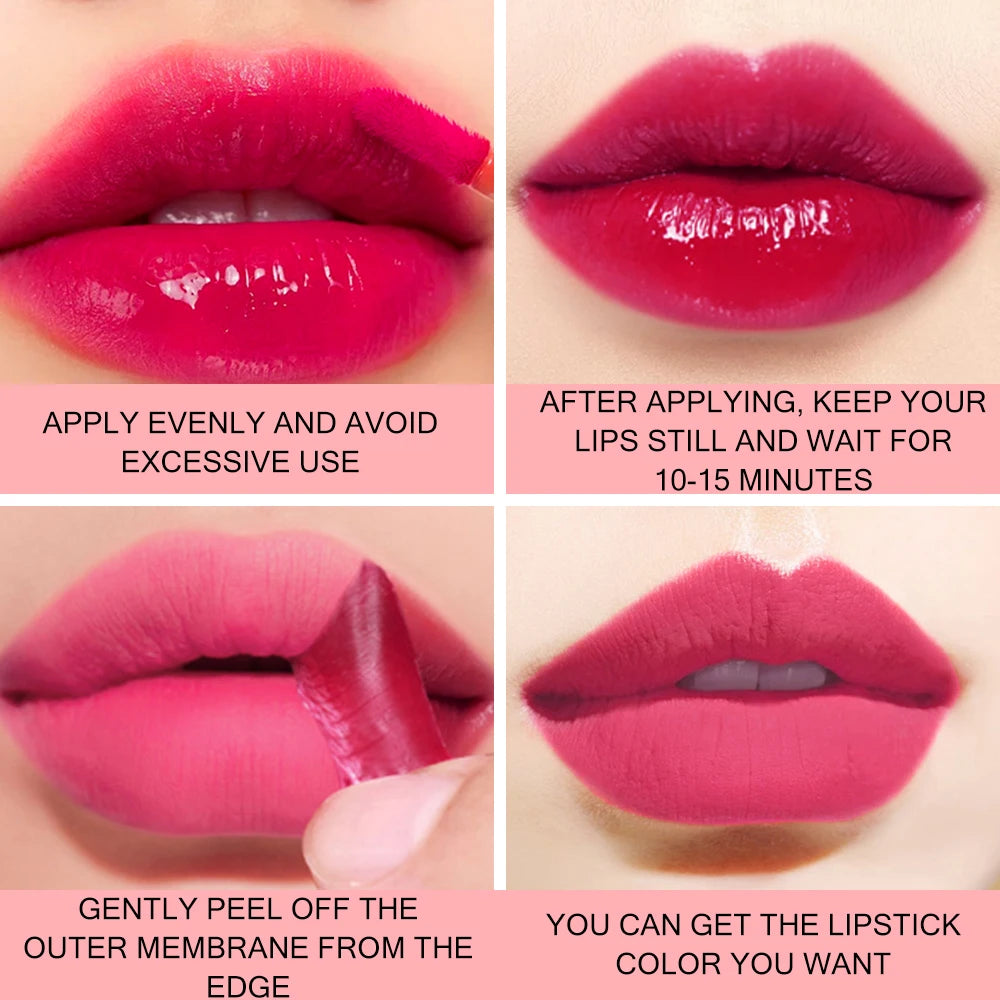 YTRUNS 6-Color Waterproof Peel-Off Liquid Lip Gloss Set