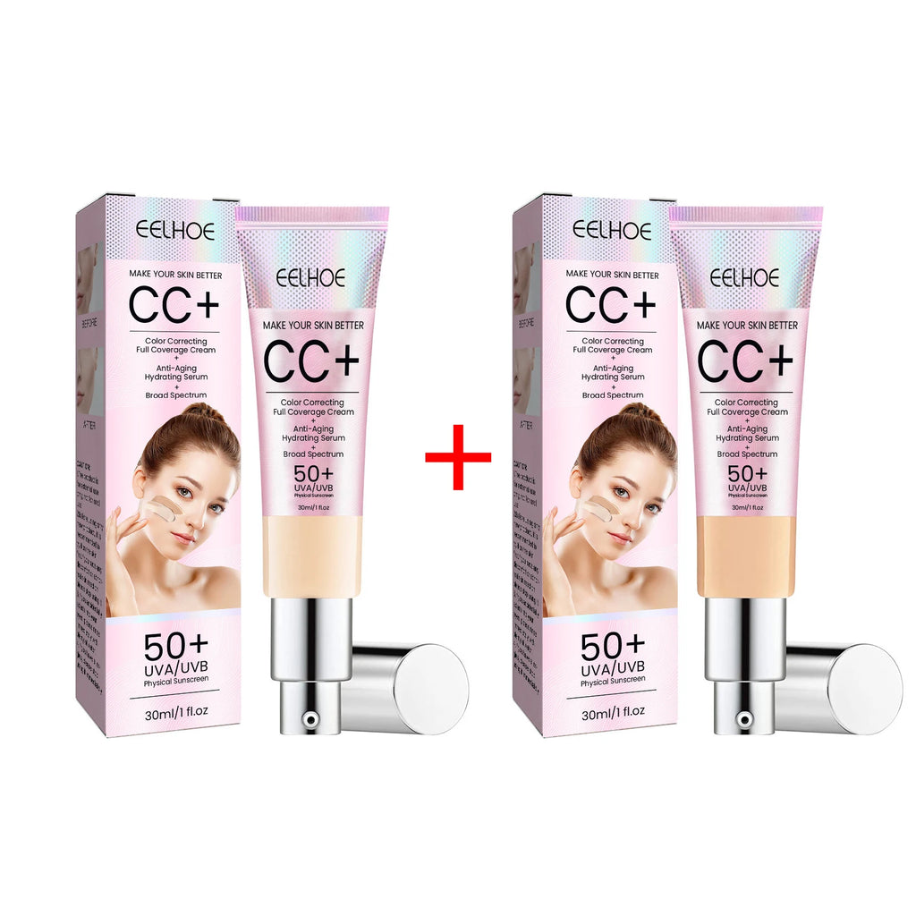 CC Foundation Cream Natural Moisturizing Waterproof Brightening Foundation Concealer Coverage Blemish Oil-control Lasting Makeup Oasis Select 1set