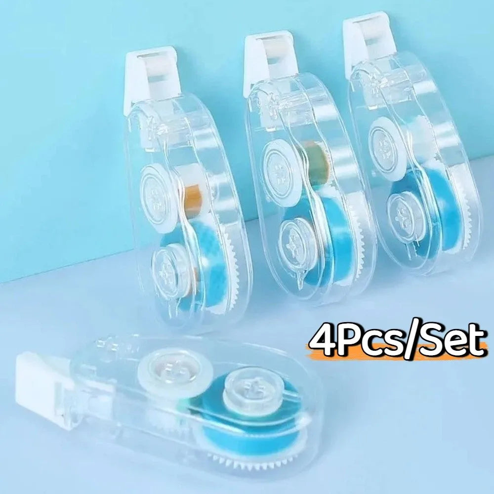 4Pcs/Set DIY Dot Glue Roller Tapes Stationery 5m Sticky Dot Glue Tapes Minimalistic Portable Double Sided Adhesive Tape Oasis Select